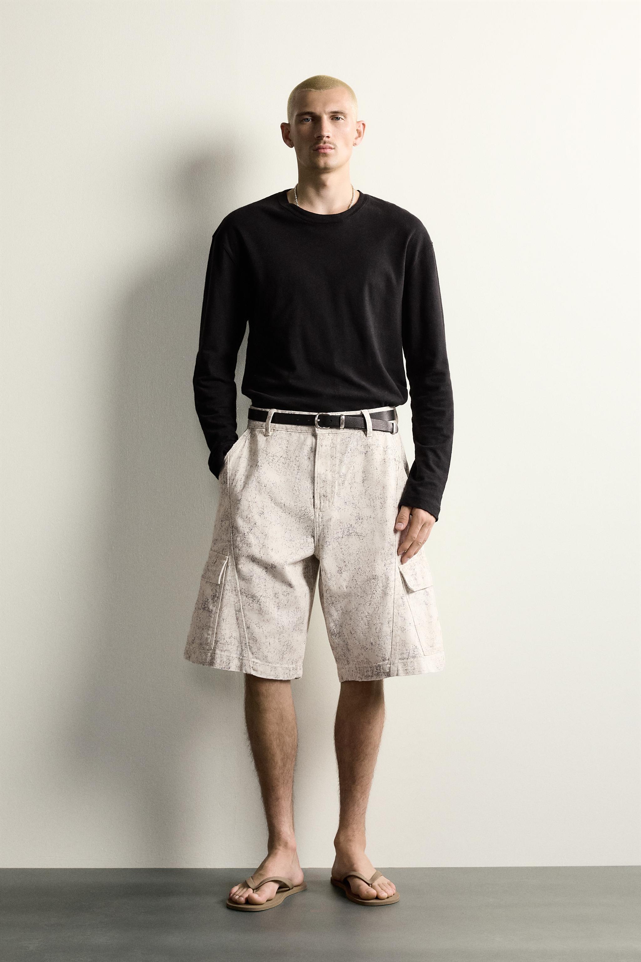 BERMUDA CARGO RELAXED FIT À IMPRIMÉ ABSTRAIT